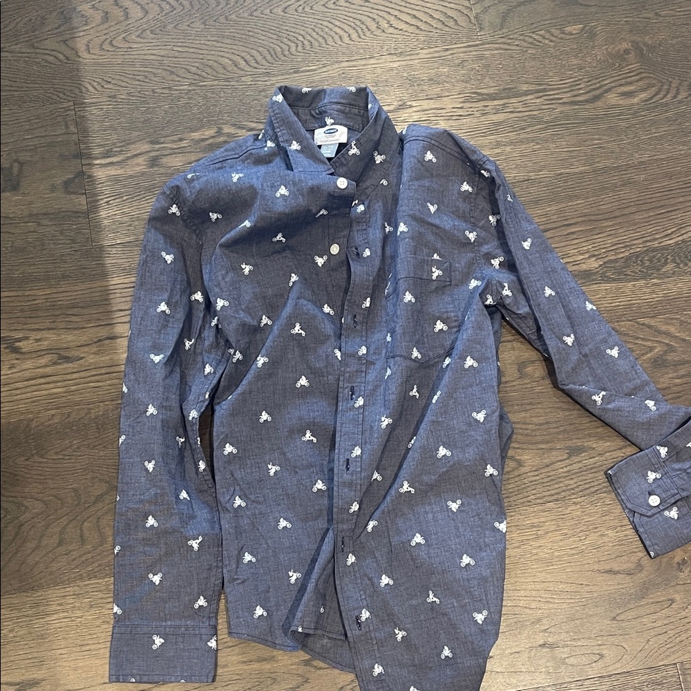 Old Navy Navy Blue Shirt with White Motif